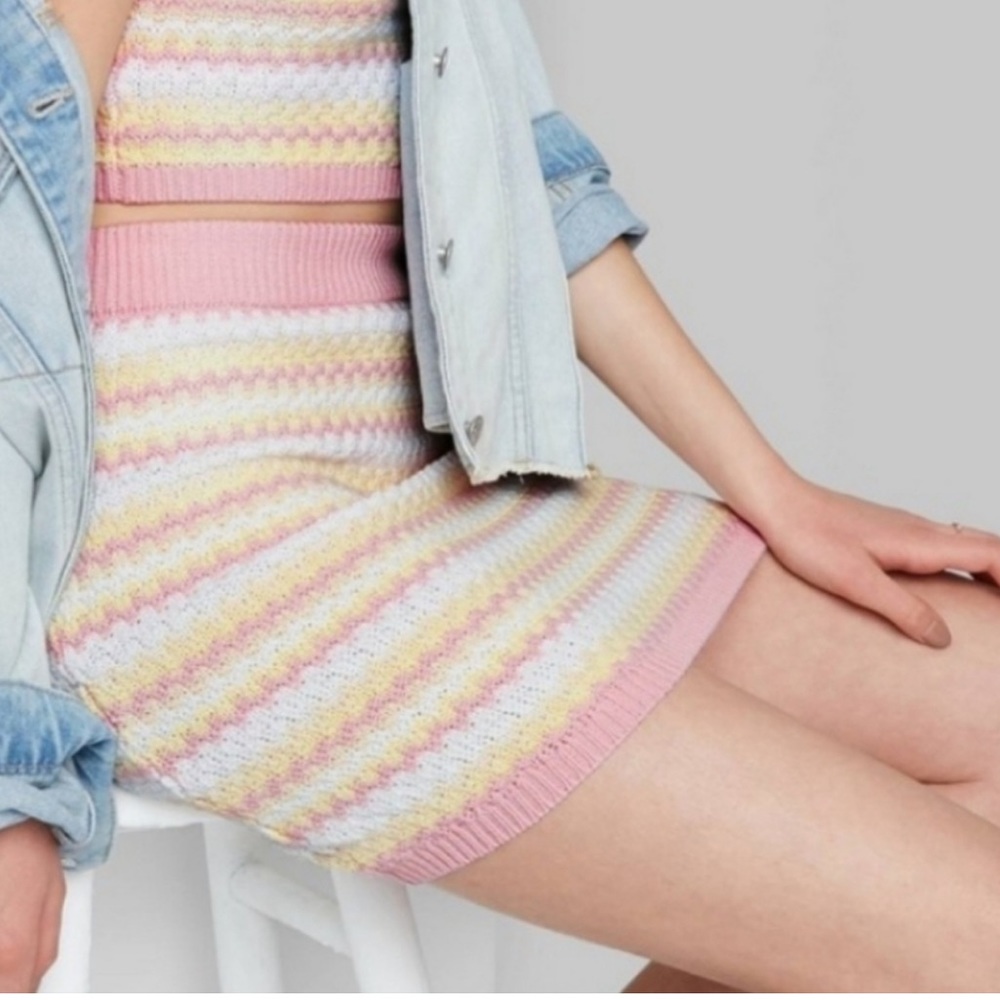 Wild fable pastel crocheted skirt